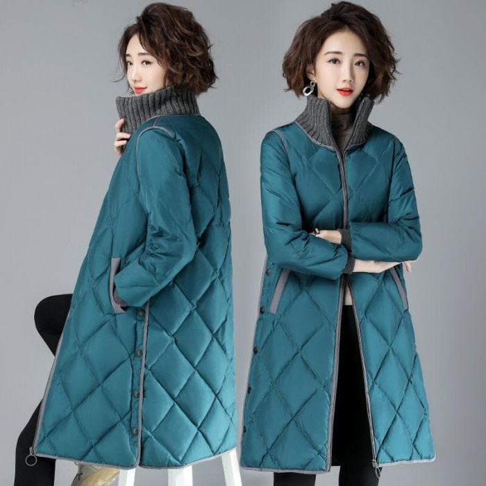 Jaket Panjang wanita turtleneck Winter Long Coat