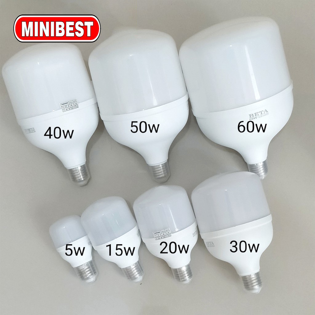 MINIBEST Lampu LED BETA Cahaya Putih, bohlam Bergaransi 1 Tahun 15-20 WATT