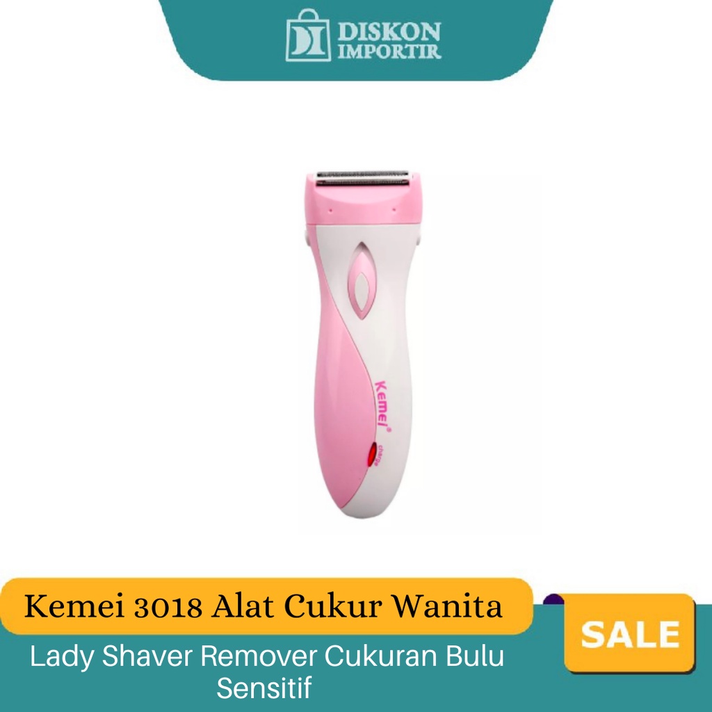 Kemei 3018 Alat Cukur Wanita Lady Shaver Remover Cukuran Bulu Sensitif Kaki Ketiak Ketek