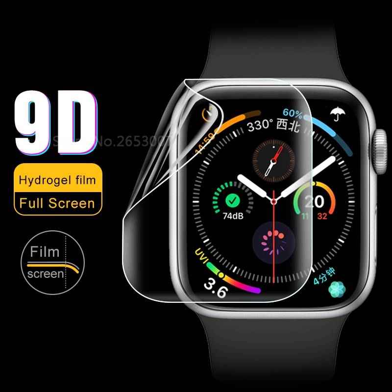 3PCS 9D Soft Hydrogel Film Glass For Apple Watch 5 4 3 2 40mm 44mm 42mm 38mm Tempered Full Cover Glass For iWatch 5 Series 44mm 40mm