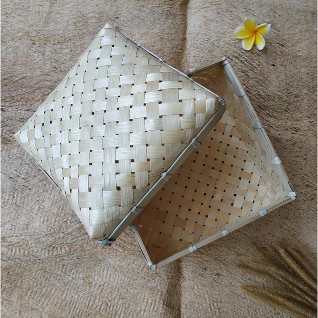Kotak Roti 20x20 Kotak Bambu Anyaman Bambu Tempat Makanan Unik Tempat Roti Tradisional