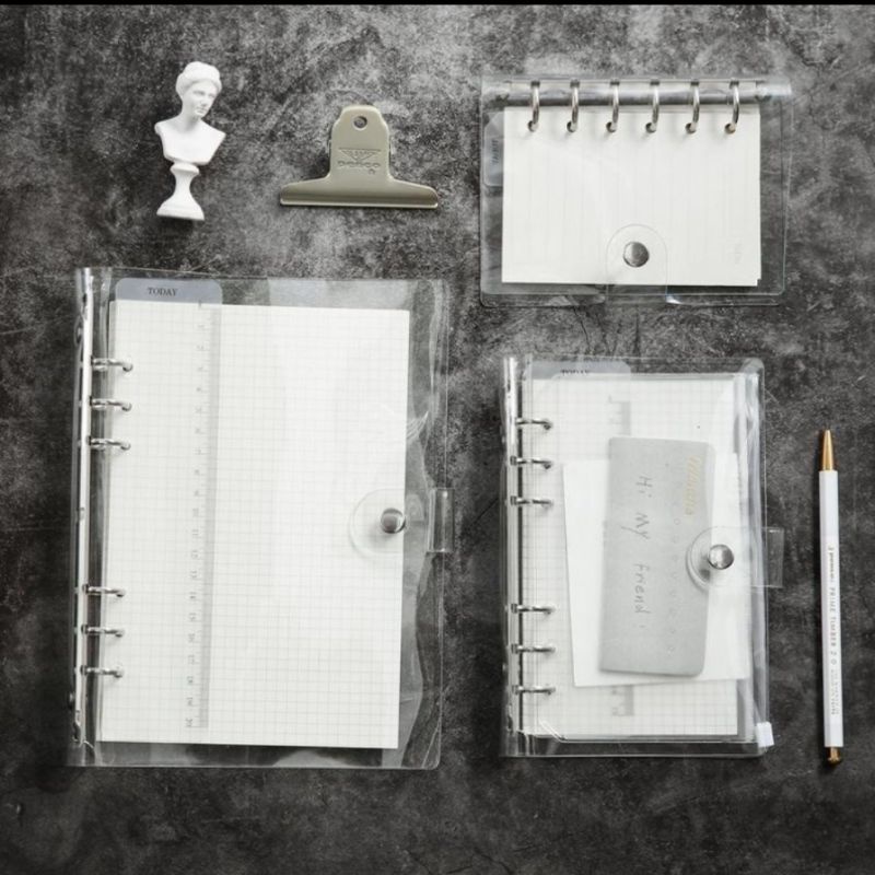 

Binder Transparan Bening Aesthetic Ring 6 Lubang Jurnal A6 A5