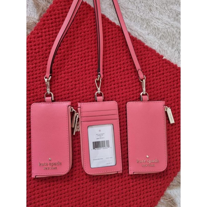 

Gantungan Name tag kate spade KS ID tag lanyard staci garden pink