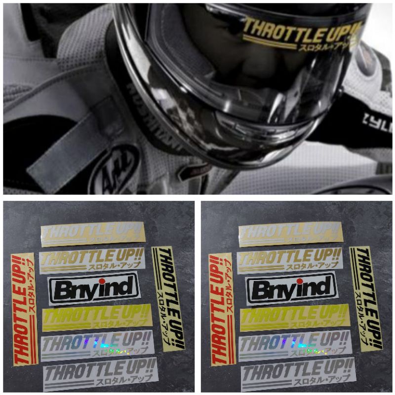 STICKER THROTTLE UP STICKER VISOR HELM CUTTING