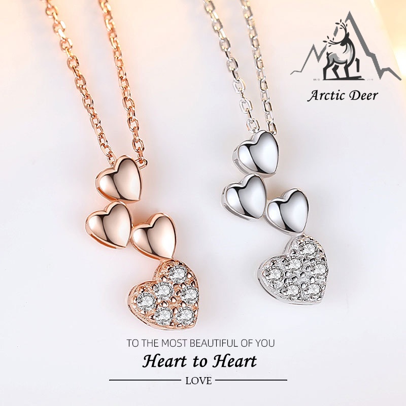 Heart to heart-Kalung perak asli Murni dan manis necklace Pure and sweet  s925 Original Arctic Deer