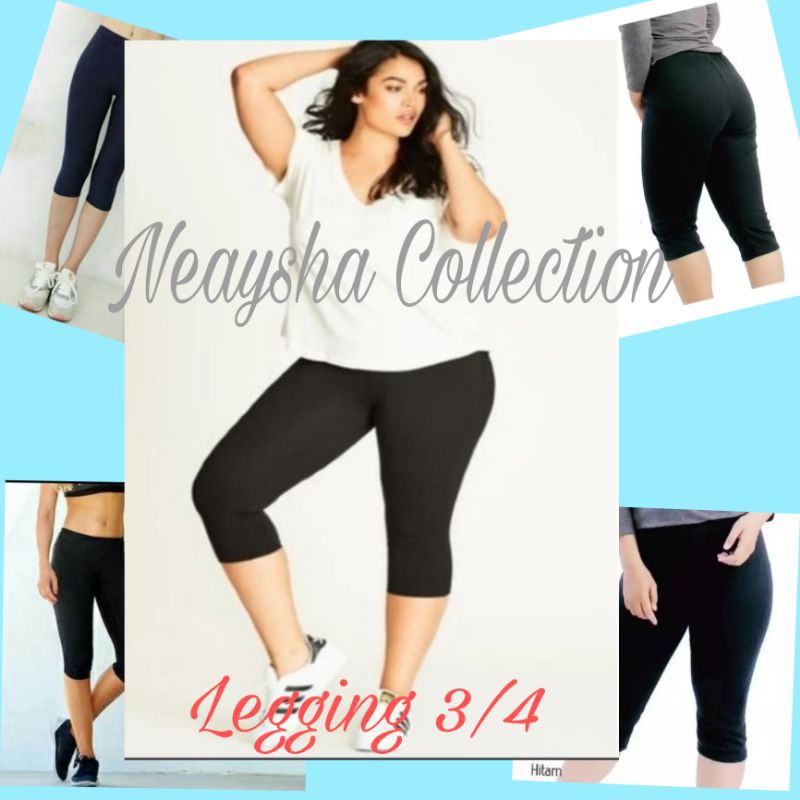 Legging pendek 3/4 bahan spandek rayon super