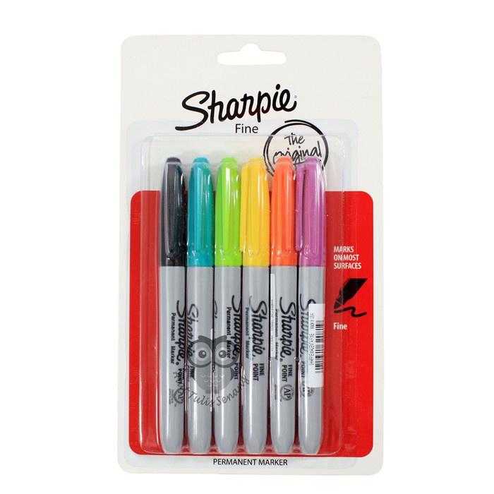 

Bergaransi Paket Spidol Permanent Fine Point Sharpie Isi 6 Bergaransi