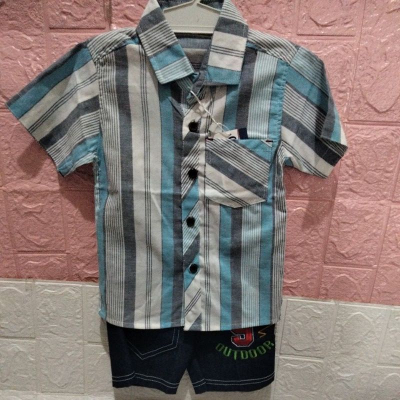 setelan hem/setelan anak#baju import#real picture