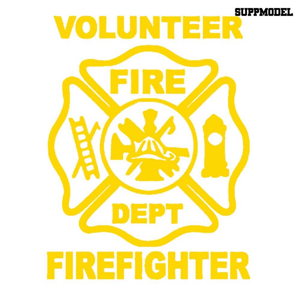 Sticker Decal Reflektor Dekorasi Bodykaca Jendela Mobil Motif Tulisan Volunteer Pemadam Kebakaran