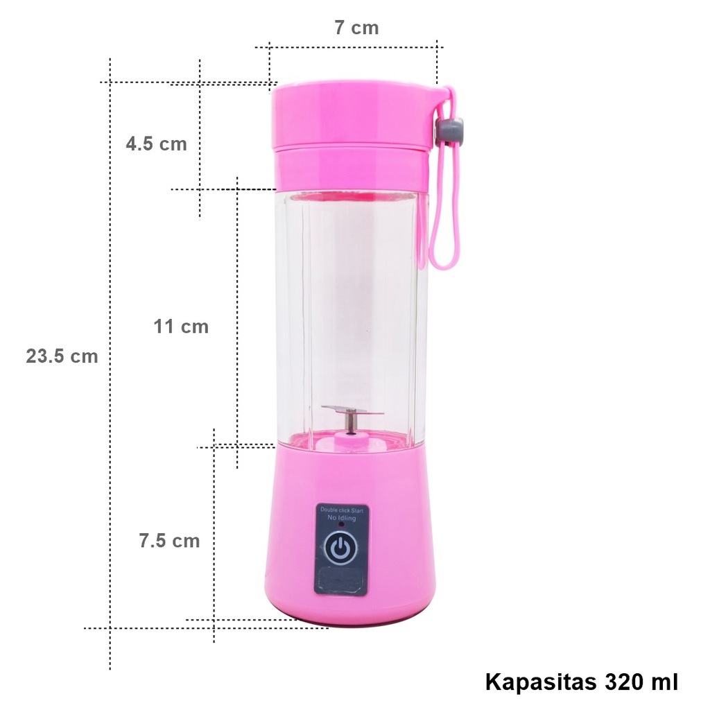 Blender USB Mini Rechargeable Portable - Random warna