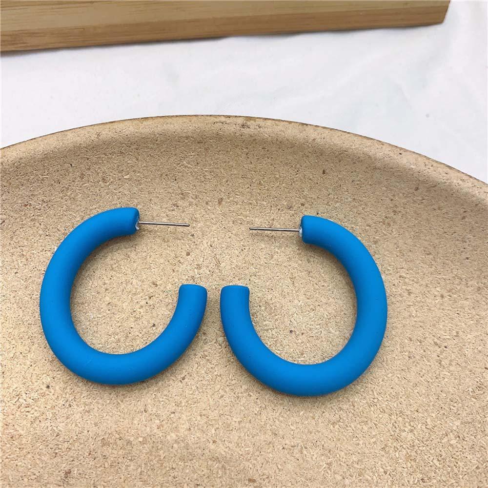 NICKOLAS1 Anting Wanita Gadis Permen Warna C-shaped Korea Matte Ear Stud