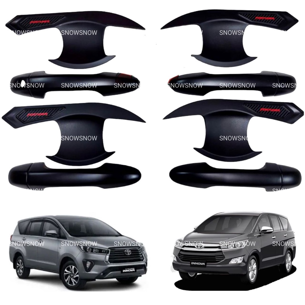 Paket Outer Handle Cover Innova 2016 2020 2022 UP GR SPORT Hitam