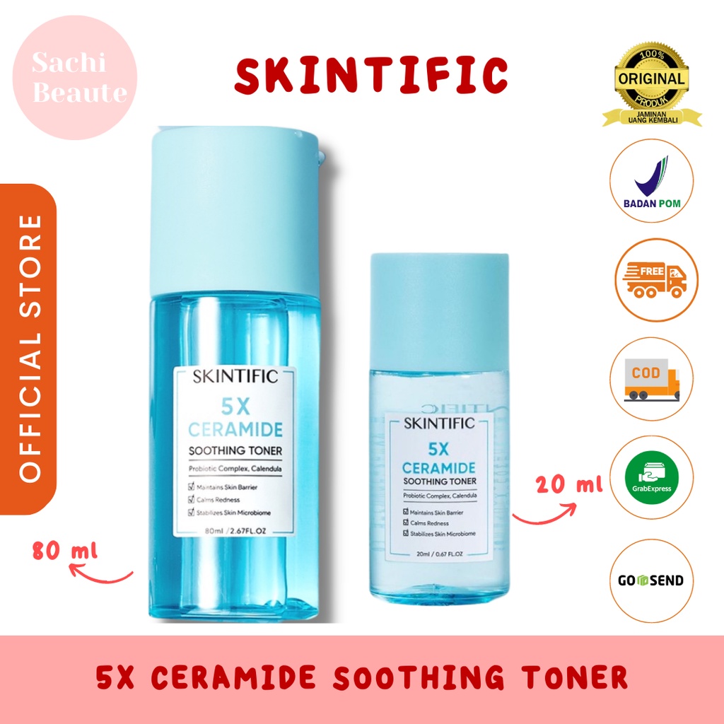 SKINTIFIC 5X Ceramide Soothing Toner 80ml 20ml