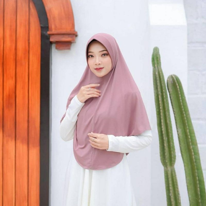 Jilbab Bergo Instan Ukuran L / Bergo Instan jersey Premium /Bergo Hamidah