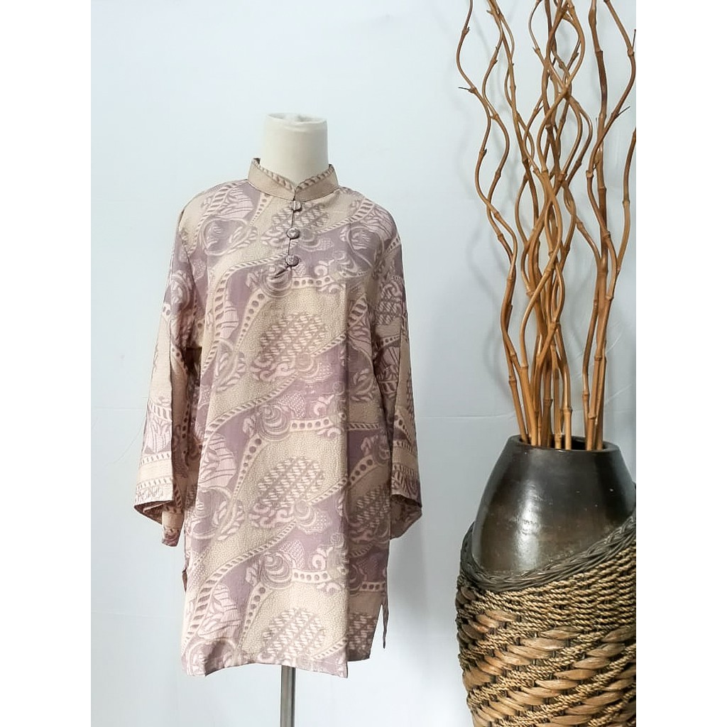 Atasan Wanita BMLJ1 Batik Halus Premium Blouse Kerja Kantor Formal Seragam Muslim Casual Motif Terba