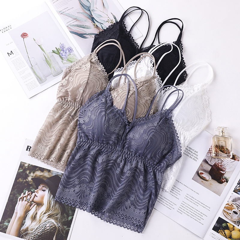 CJBH-02 TINO Bralette Wanita Renda Murah/tanktop singlet Bra Crop Import