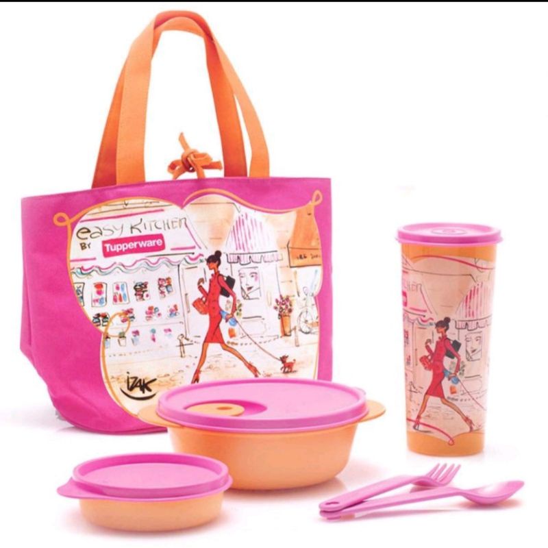 Kotak makan set tupperware  Lunch box set miss belle