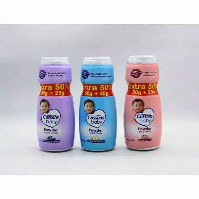 Cussons Baby Powder Extra 50% 50g + 25g Bedak Tabur  Bedak Bayi Cussons BabyTerlaris