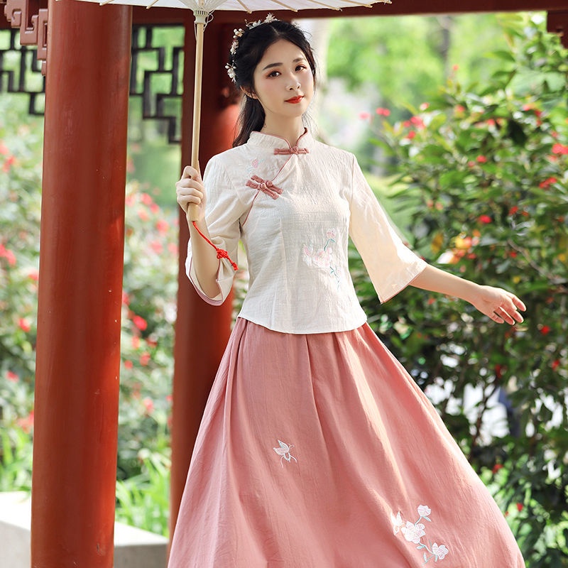 mproved hanfu chinese style retro Republic of China female students' daily Chine