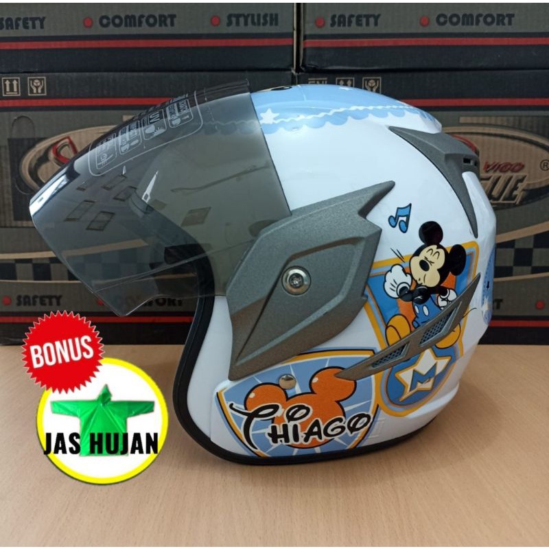 VIRTUE Helm Half Face Anak Remaja Cewek Perempuan Wanita Motif Mickey Mouse