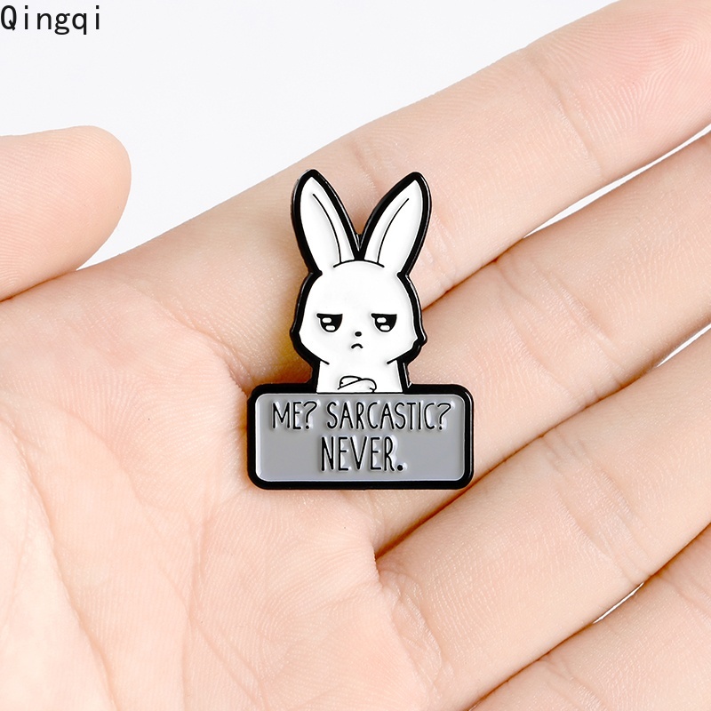 Bros Pin Enamel Bentuk Hewan Kelinci Never Genius Untuk Aksesoris Pakaian