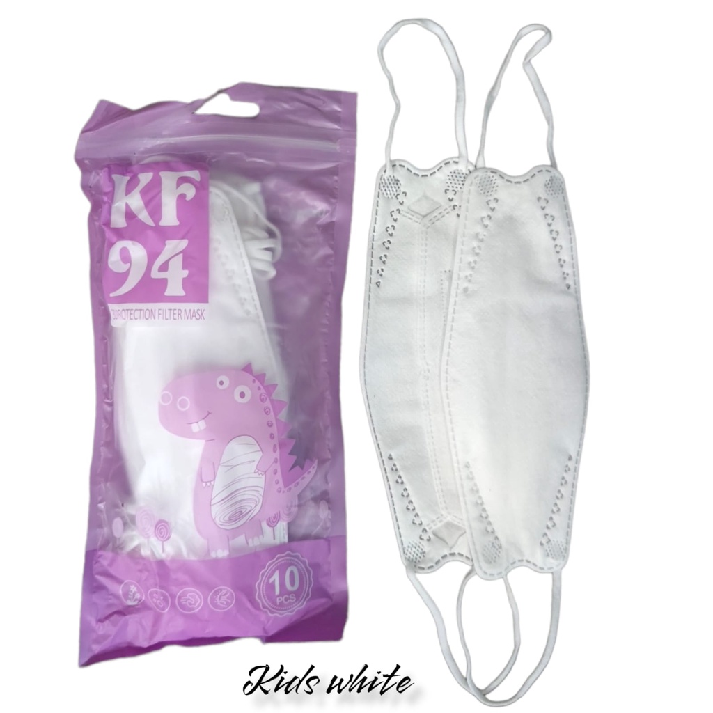 KF94 ANAK YB THUMB EZY EMBOS - MASKER KF94 ANAK Y&amp;B CARE  KIDS CARE 4PLY KEMENKES PUTIH  PACK HIJAU