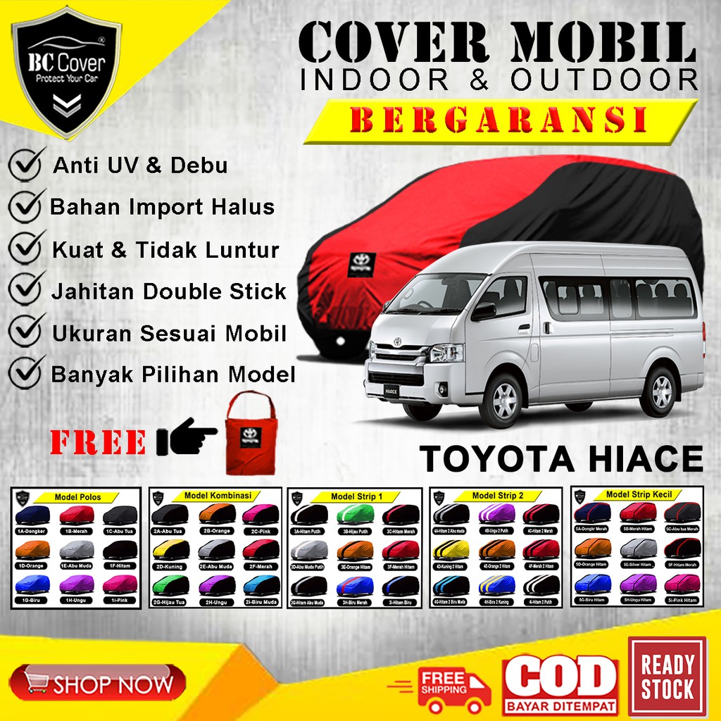 Body Cover Mobil Toyota Hiace Sarung Mobil Hiace Selimut Mantel Pelindung Jas Mantol Kerudung Tutup Penutup Mobil Toyota Hiace Outdoor