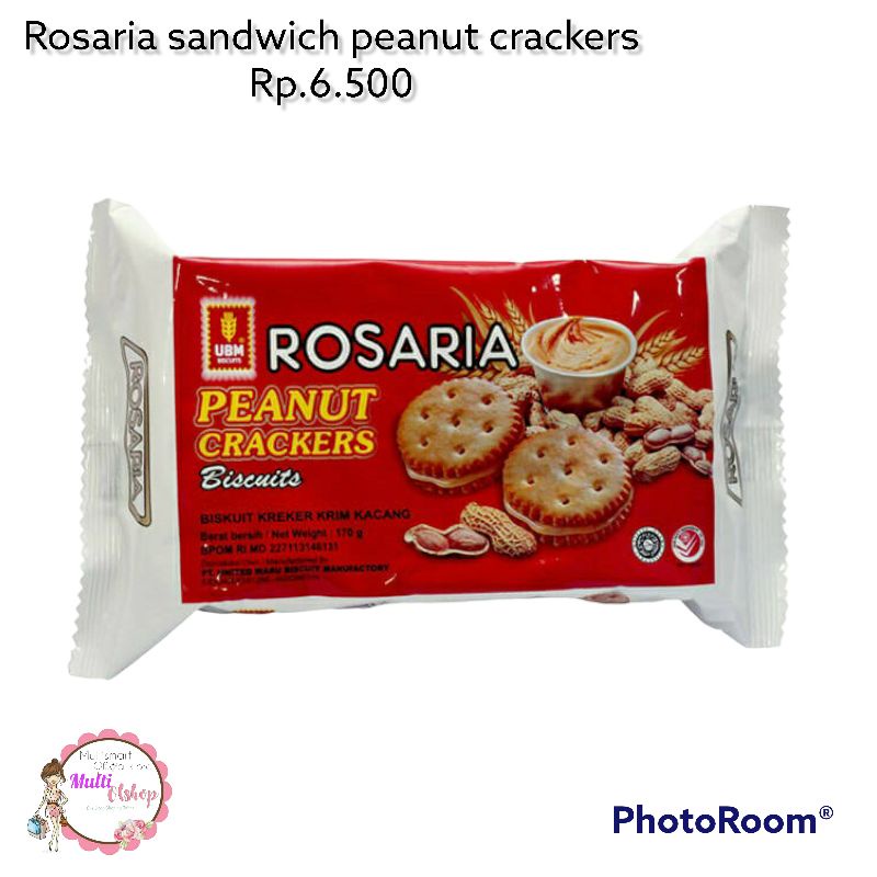 

ROSARIA SANDWICH PEANUT CRACKERS 170 G DENGAN KRIM KACANG ROTI KACANG