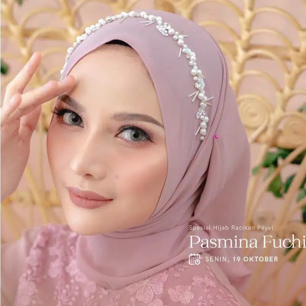[WARNA BAGUS] PASHMINA BANDO PASMINA PREMIUM Payet Mutiara Hijab Jilbab Bahan Ceruty Premium Tali