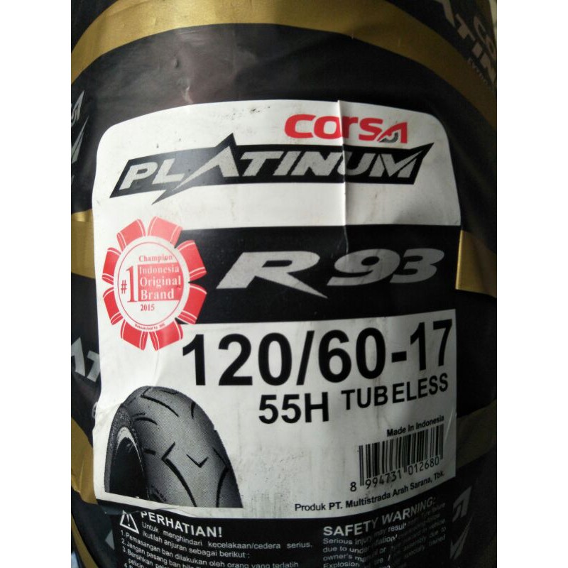 ban corsa platinum R 93 ring 17 uk 120/60x17 soft compond