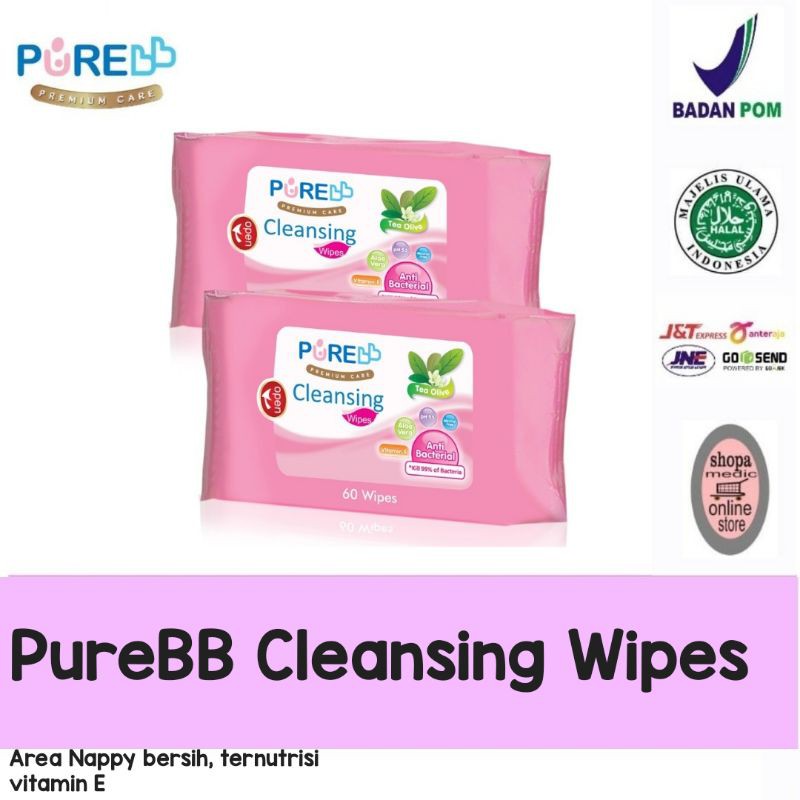 Jual Pure Bb Cleansing Wipes Tea Olive 60's ( Buy 1 Get 1 ) Indonesia ...