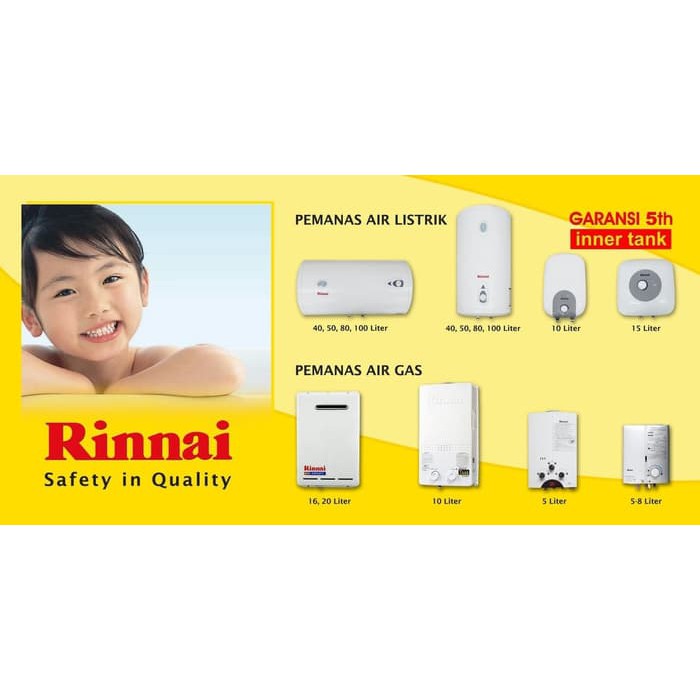 WATER HEATER PEMANAS AIR RINNAI GAS REU-5CFC
