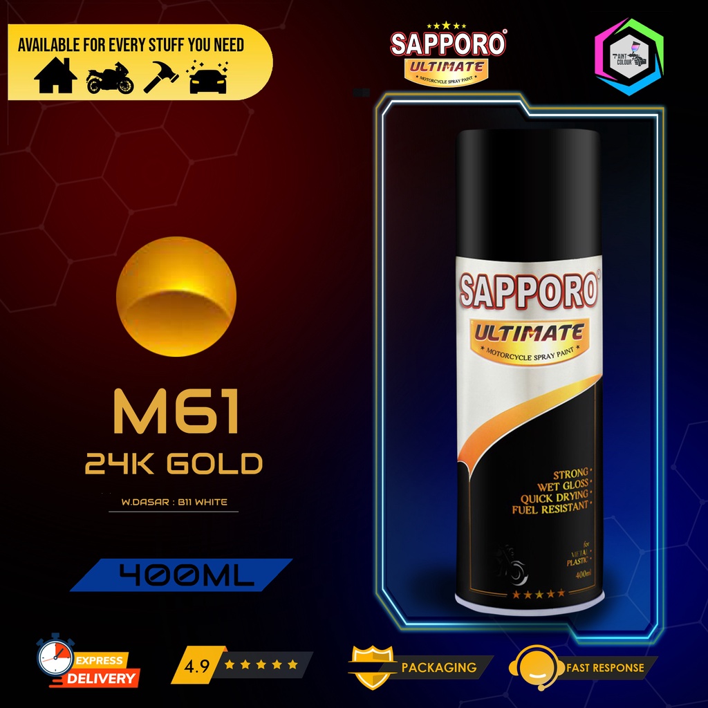 SAPPORO ULTIMATE Metallic Colour Cat Semprot M61 - 24K Gold