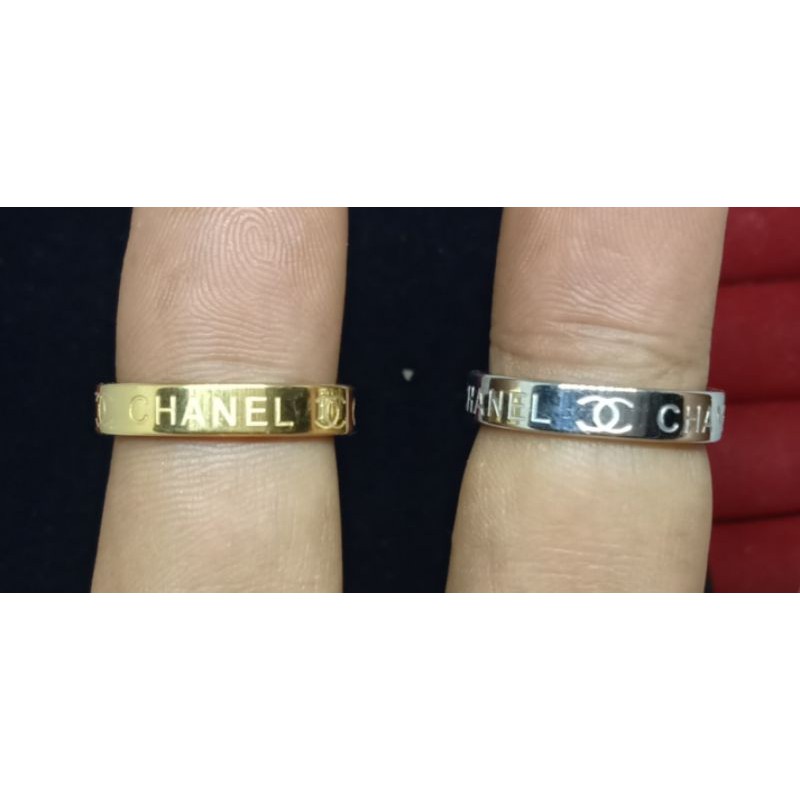 Ask102. Cincin titanium wanita pria model chanel