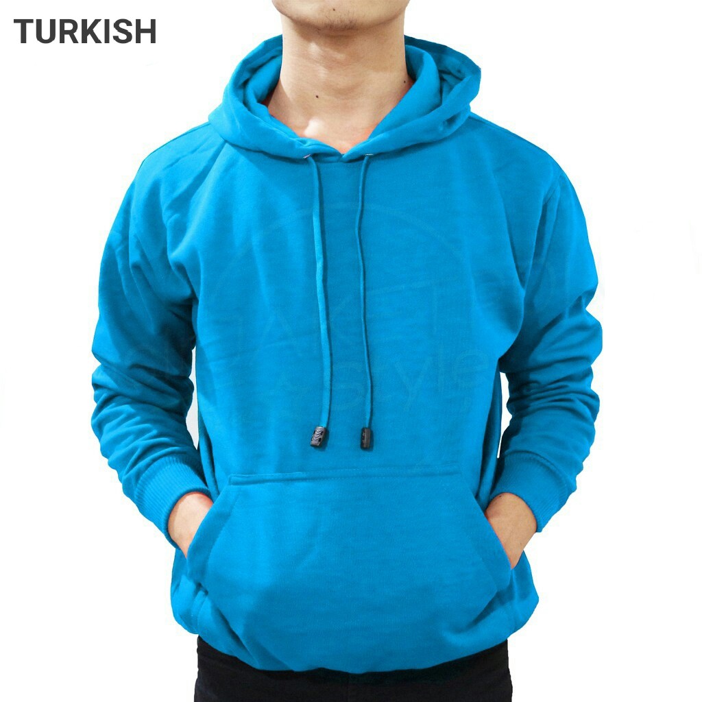 jaket polos jumper hoodie M,L,XL,XXL hitam pria wanita wame store-TURKISH