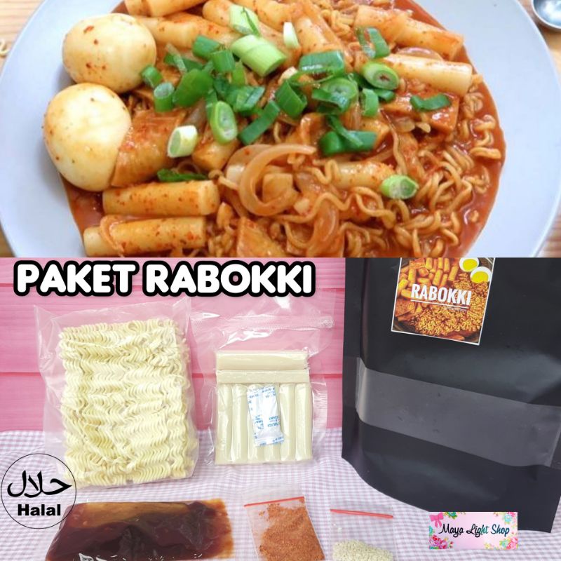 Paket Rabboki isi kue beras mie ramen gochujanng wijen bubuk cabe halal murah tteokbokki toppoki topoki