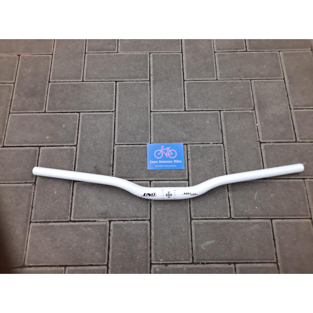 TERMURAH!!! Stang Sepeda MTB UNO 25.4mm Alloy Putih 6061 / Realpict