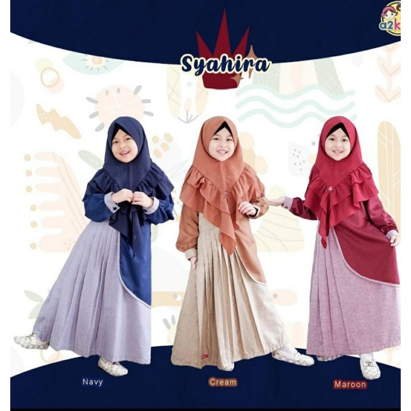ORI dan READY "Gamis Set Syahira" by a2kids