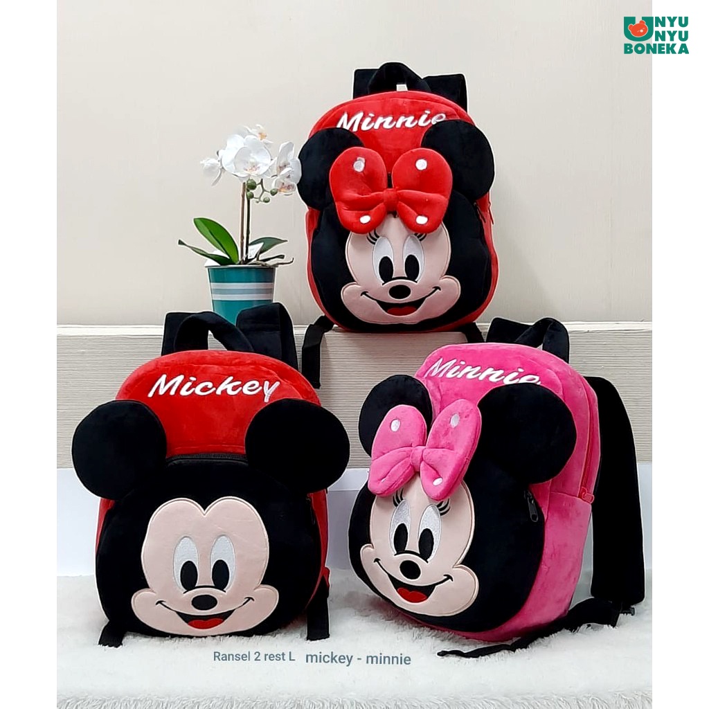 tas ransel anak mickey minnie mouse tikus animal backpack sekolah