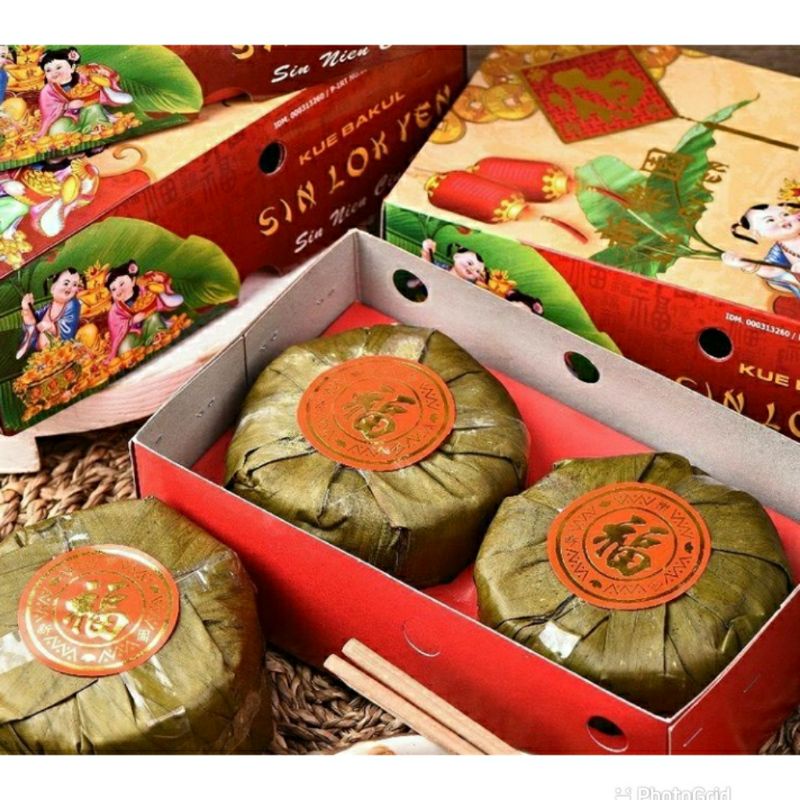 

Kue Keranjang/Dodol Cina/Kue Bakul Kemasan Daun Sin Lok Yen
