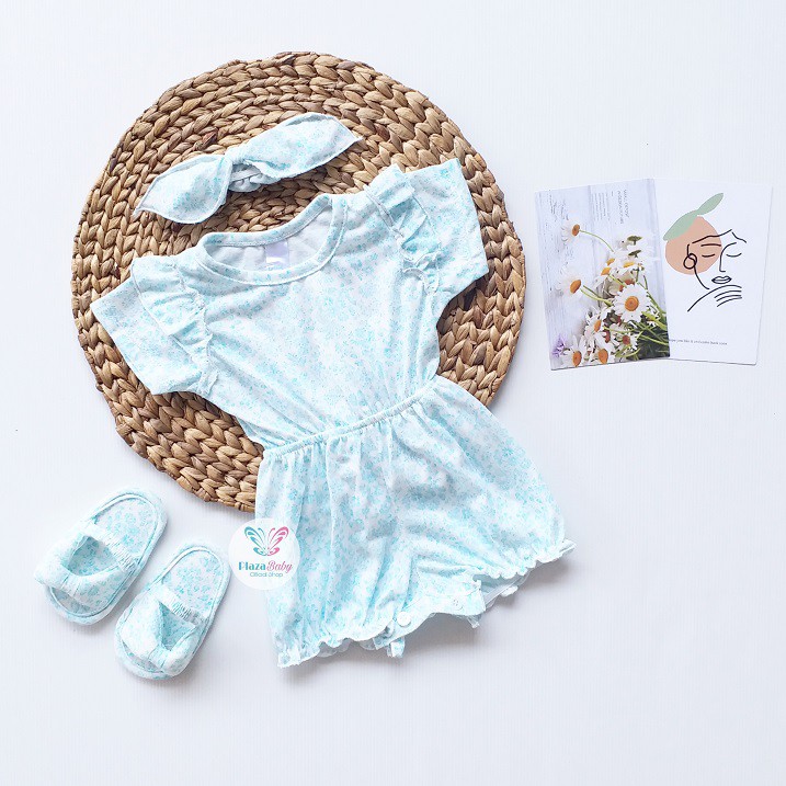 Plazababyku MX JUMPSUIT LUNA SANDALS setelan bayi motif bunga yang lucu free headband + sandal PART2