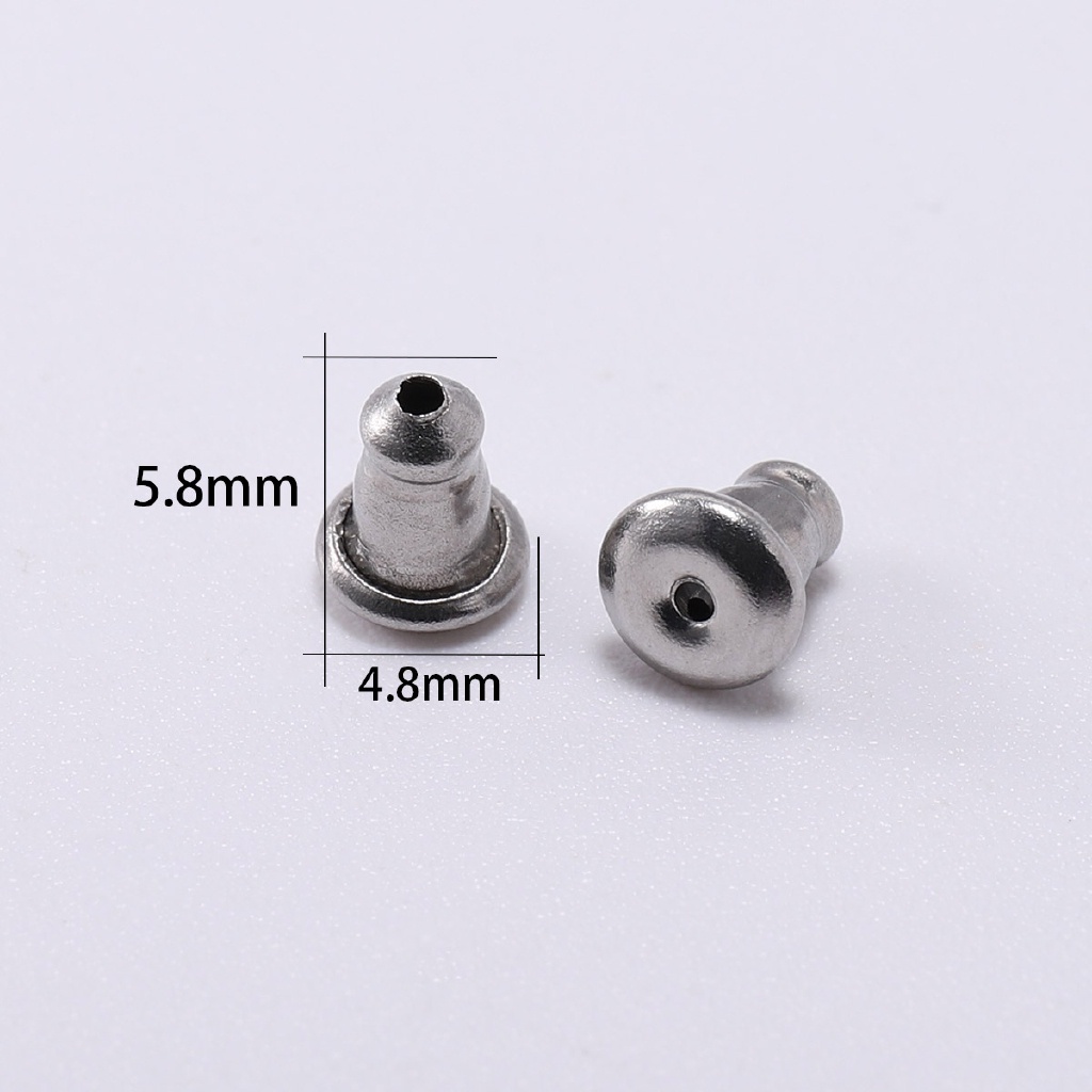 50pcs 4.8*5.8mm Stainless Steel Anting Anting Penyumbat telinga membuat persediaan Bahan aksesoris