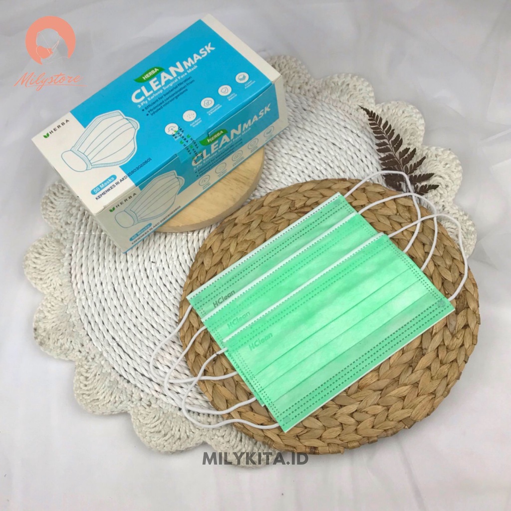 MASKER HERBA CLEAN MASK MEDIS SURGICAL KEMENKES SHUKA MASK