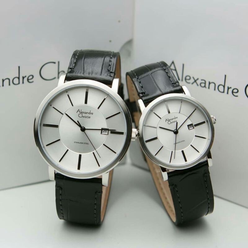 JAM TANGAN COUPLE ALEXANDRE CHRISTIE 8344 AC8344 AC 8344 KULIT ORIGINAL