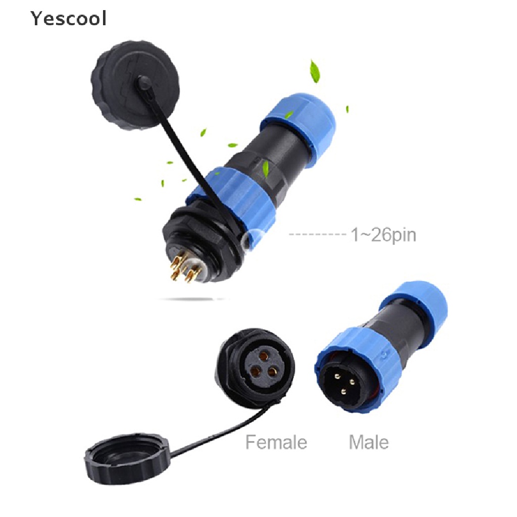 Yescool SP16 IP68 Konektor Male Plug &amp; Female Socket 2 / 3 / 4 / 5 / 6 / 7 / 8 / 9 Pin