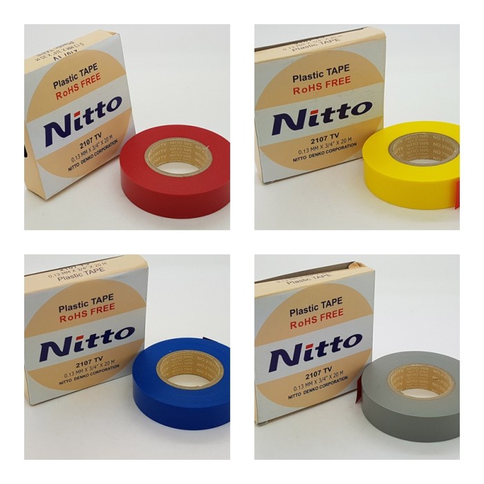 NITTO TAPE PVC Isolasi Listrik Electrical Warna Warni Uk 19MM x 20 Mtr