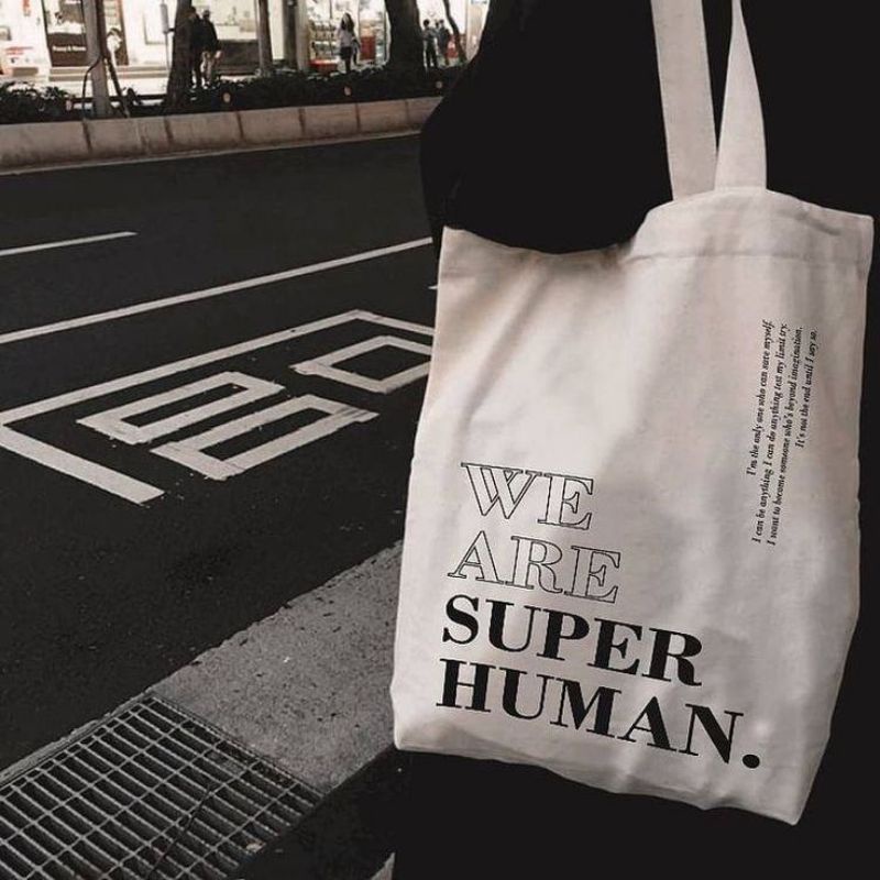 Totebag we are super human (Cirebon cloth)