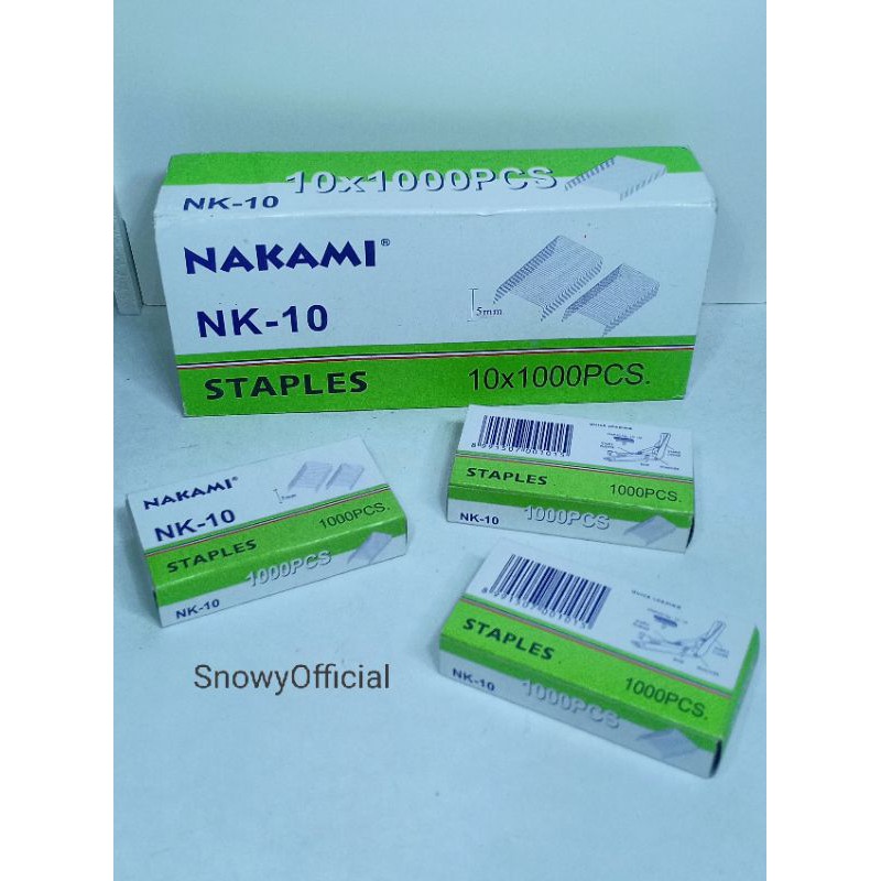 

NAKAMI NK-10 ISI STAPLES 10 x 1000pcs
