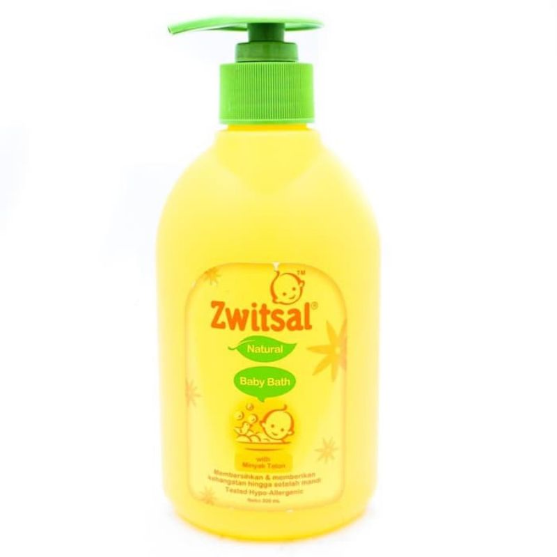 Zwitsal Baby Bath Natural with Minyak Telon 300ml Botol Pump Sabun Bayi