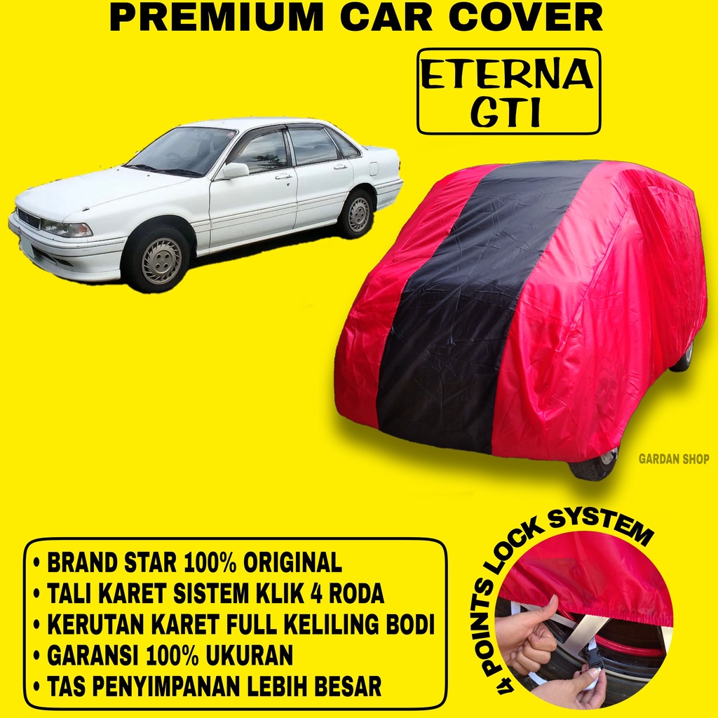 Body Cover ETERNA GTI MERAH HITAM Penutup Bodi Mobil Eterna Gti Waterproof PREMIUM